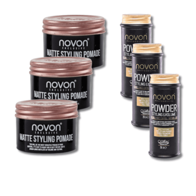 Pack de 3 Pomadas Matte + 3 Polvos de Textura Novon Profesional