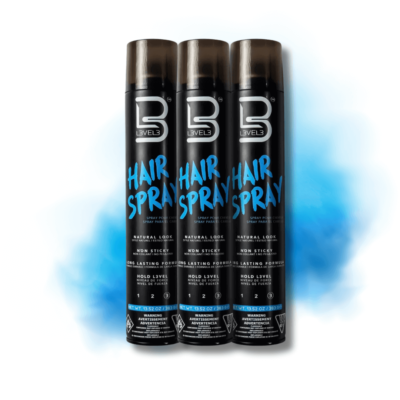 LEVEL3 Pack de 3 Laca Sprays Acabado Natural de Alta Fijación