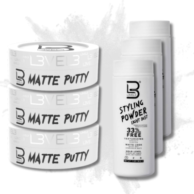 LEVEL3 Set 3 Matte Putty + 3 Styling Power Light Dust