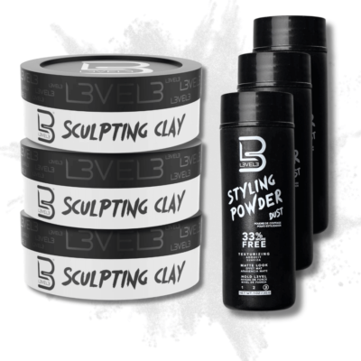 LEVEL3 Set 3 Sculpting Clay + 3 Styling Power Dust