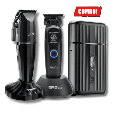 Combo Black Clipper & Shaver JRL ONYX + Trimmer MRD Smart Brain
