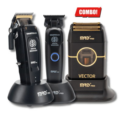 Combo Total Black Smart Brain Clipper + Trimmer + Shaver Vector